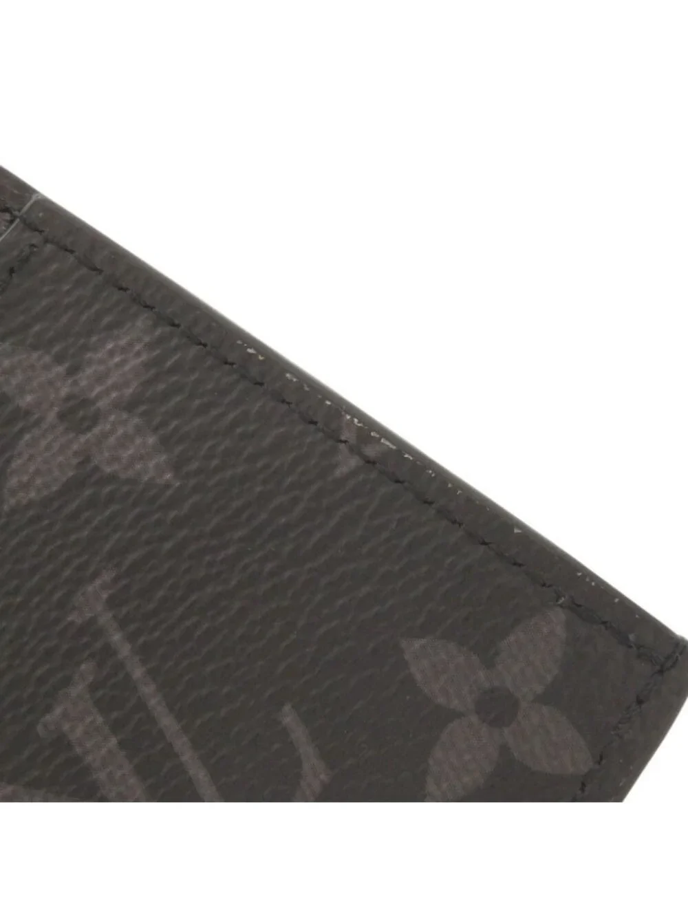 Louis Vuitton Coin Card Holder Taigarama Monogram Eclipse Taiga IC Black Case